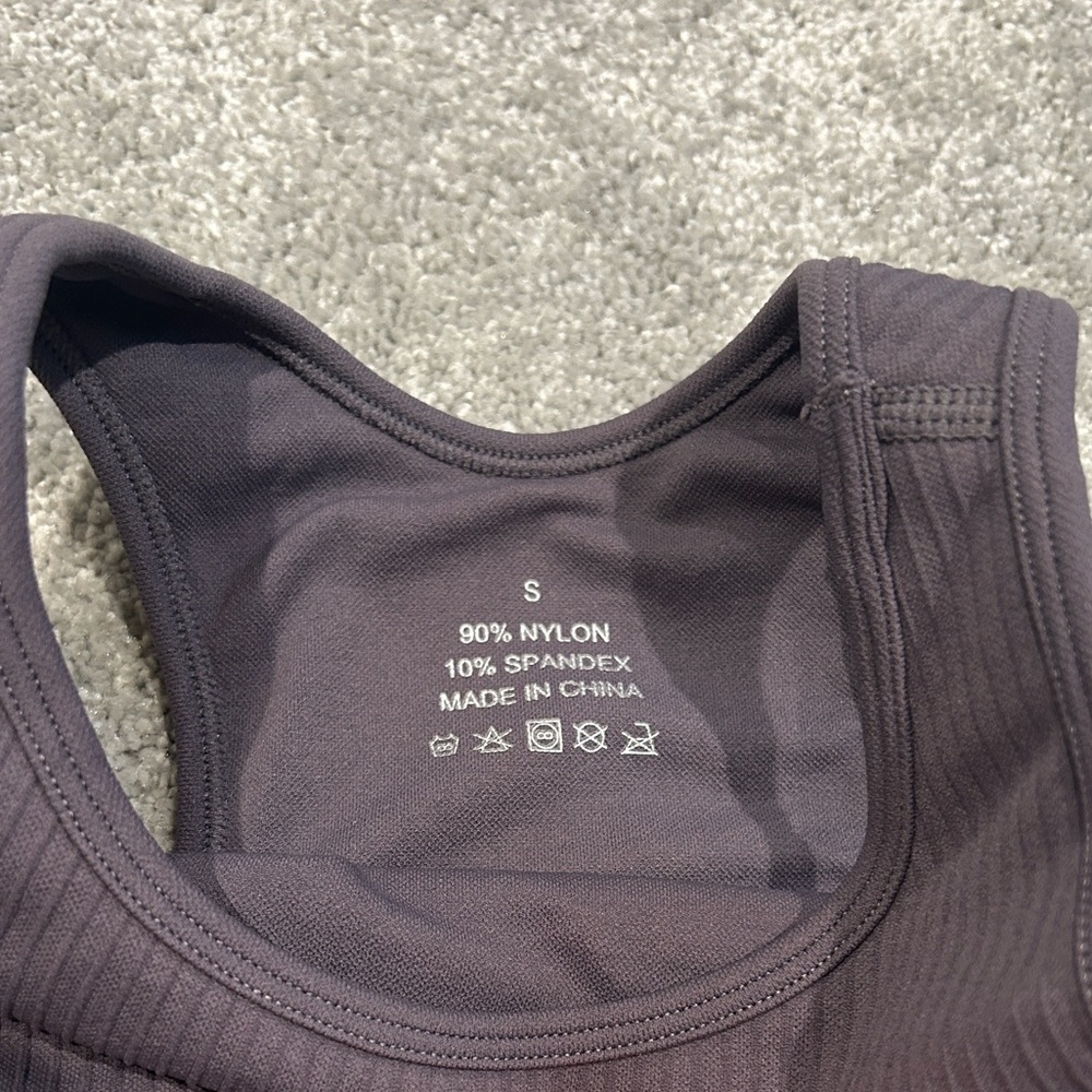 NWOT Running Girl Racerback High Neck Purple Sports Bra Size Small - Picture 4 of 5